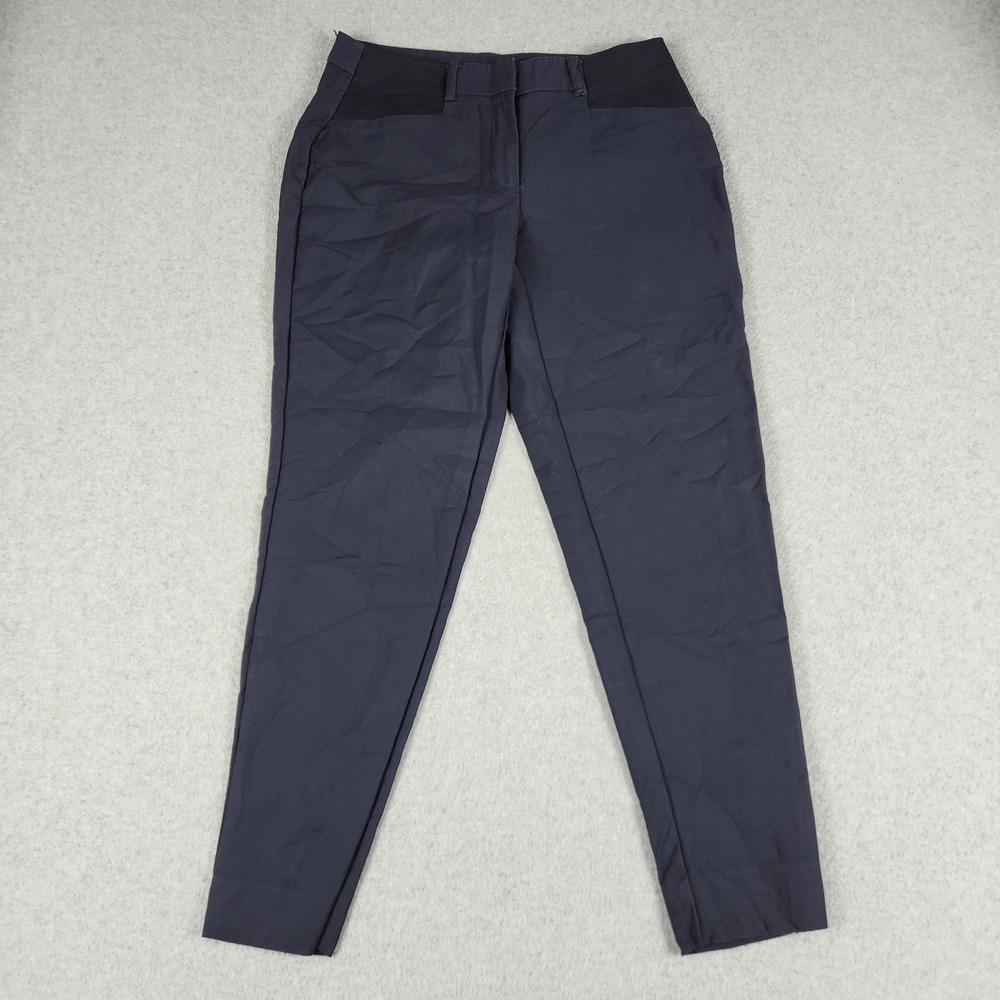 Anne Klein Trousers Pants Womens 6 Navy Career Stretch High Waisted Classic Fit